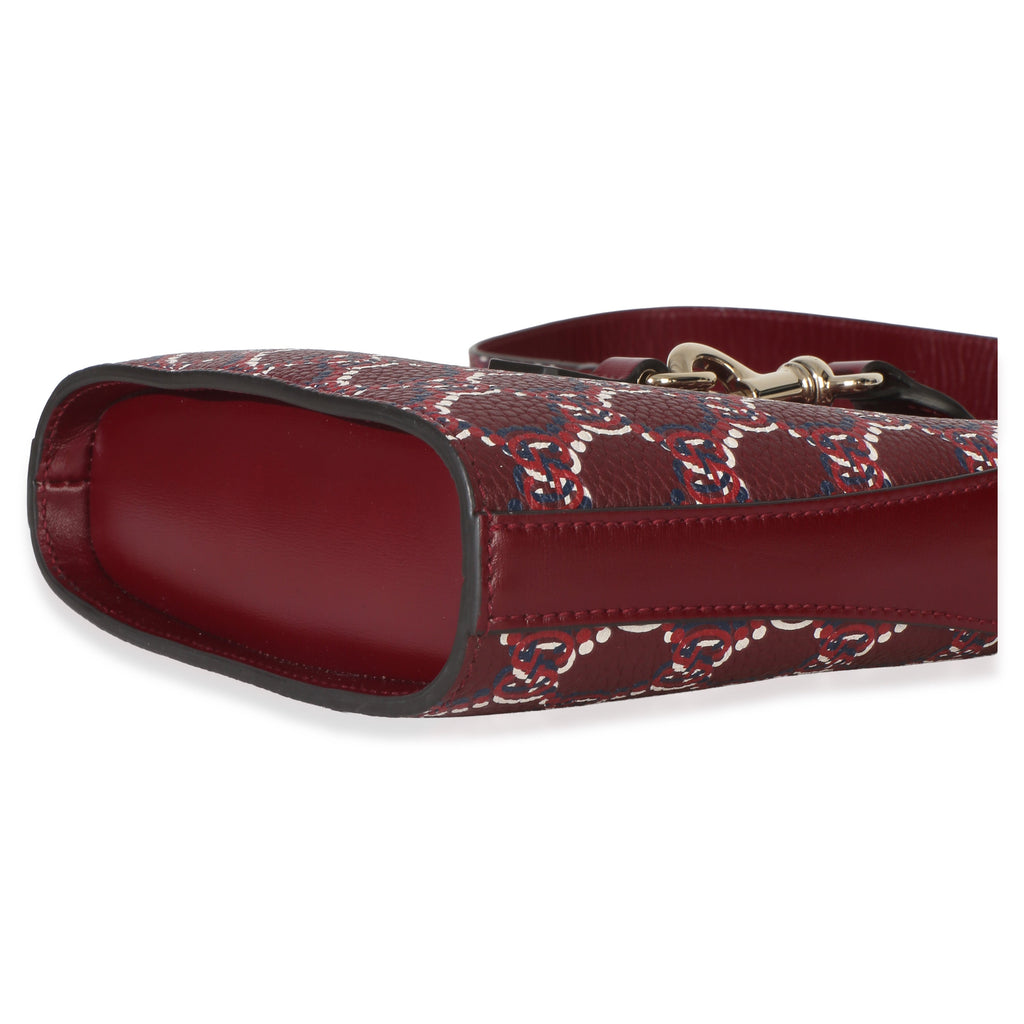 Red Multicolor GG Monogram Grained Calfskin Mini Shadow Bucket Bag