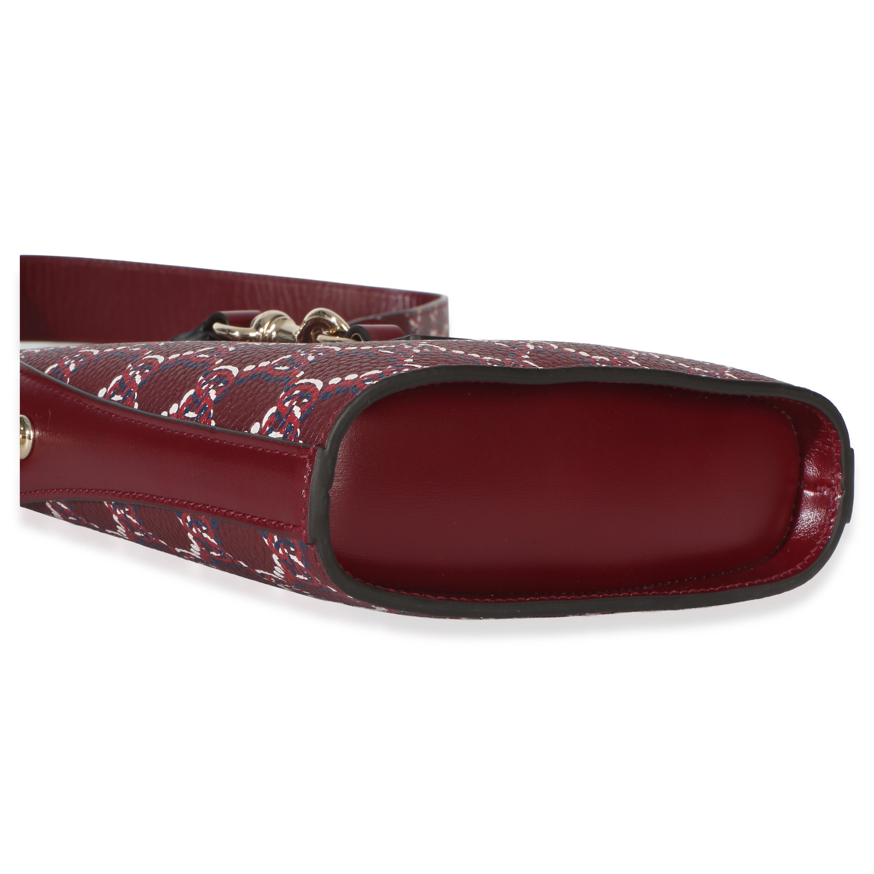Red Multicolor GG Monogram Grained Calfskin Mini Shadow Bucket Bag