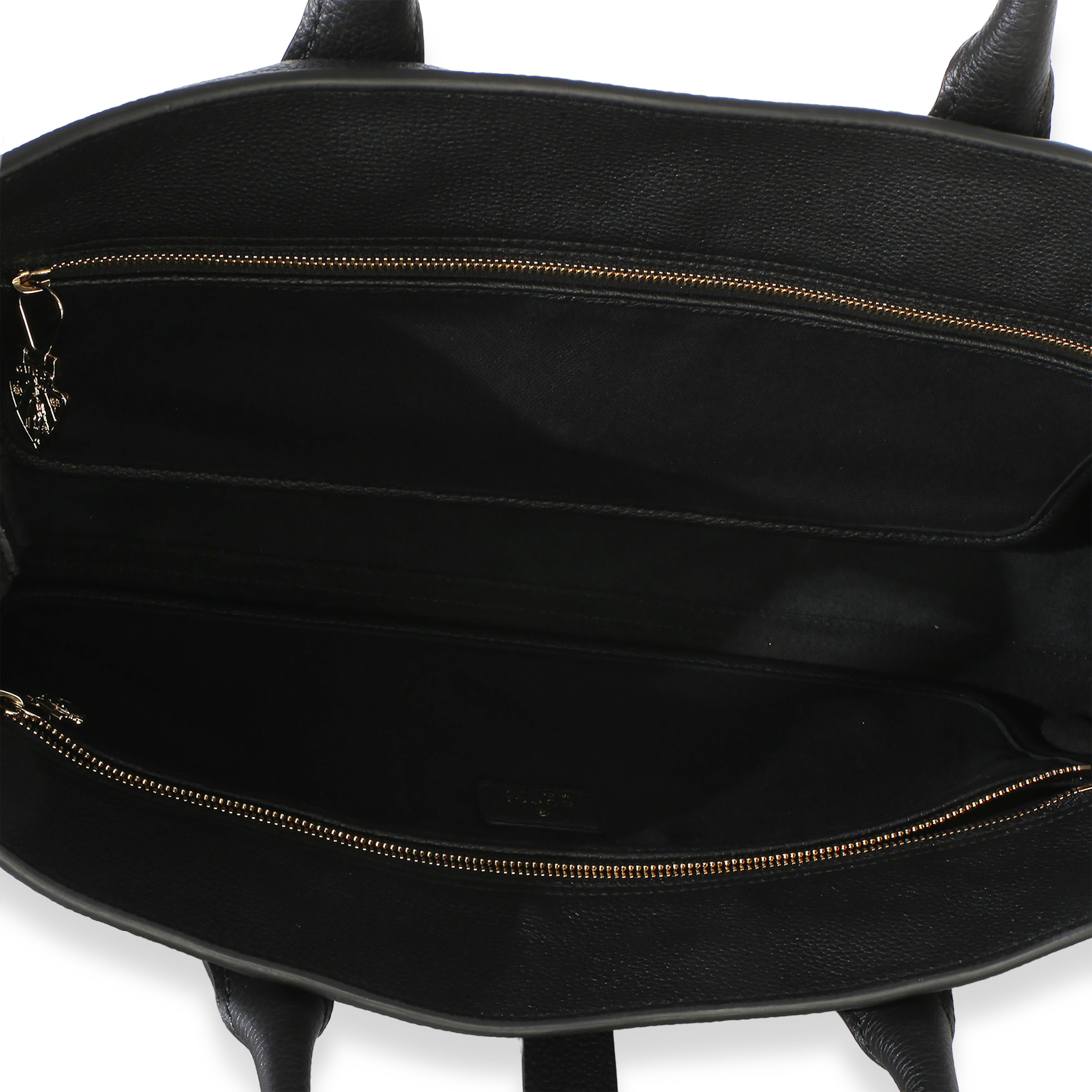 Black Pebbled Calfskin Medium Jackie Tote Bag
