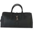 Black Pebbled Calfskin Medium Jackie Tote Bag