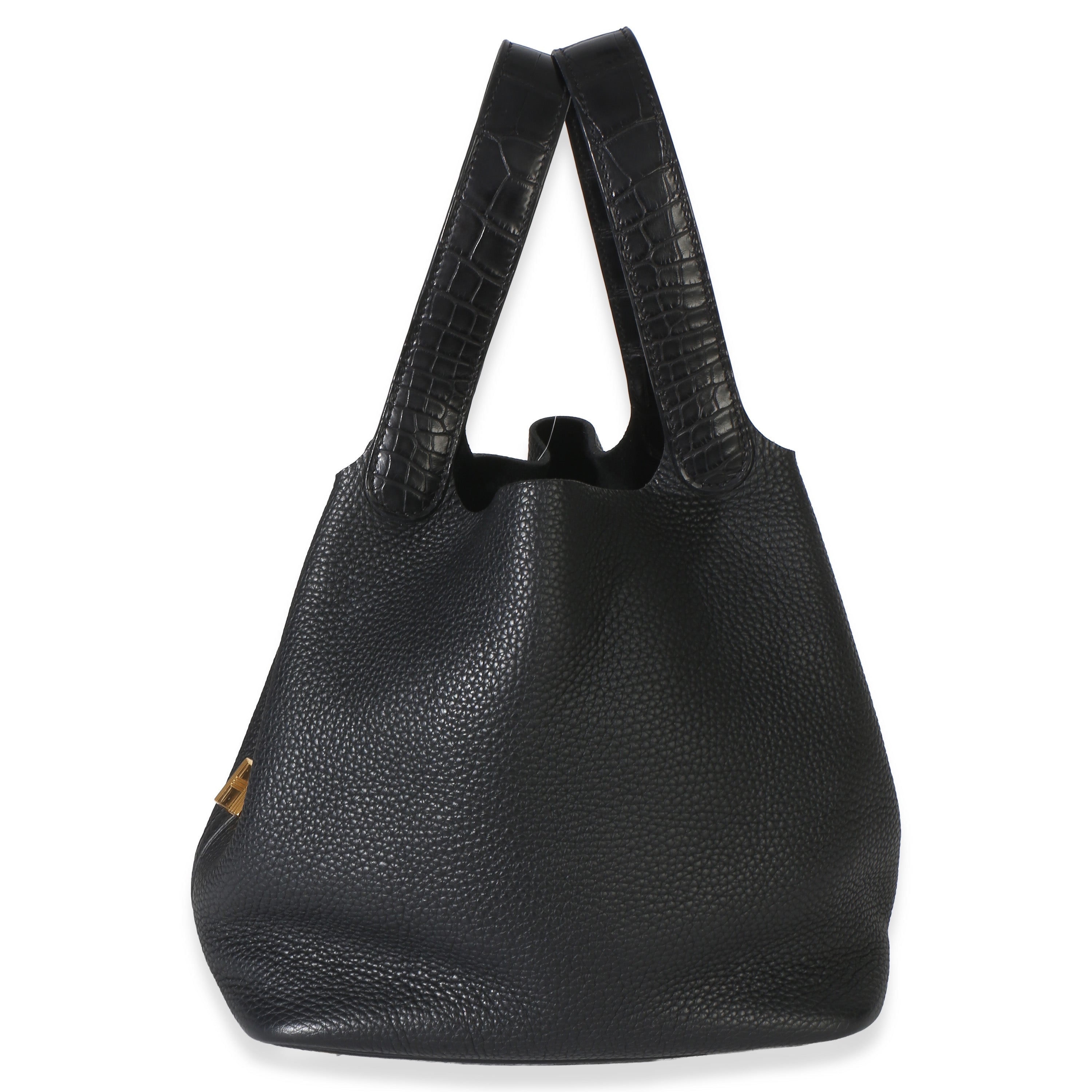 Black Clemence Matte Alligator Touch Picotin Lock 22 GHW