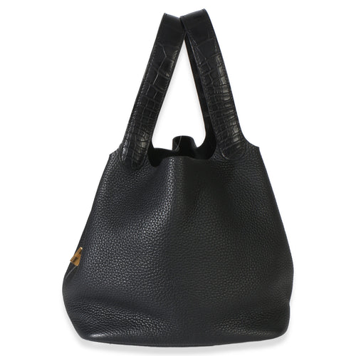Black Clemence Matte Alligator Touch Picotin Lock 22 GHW
