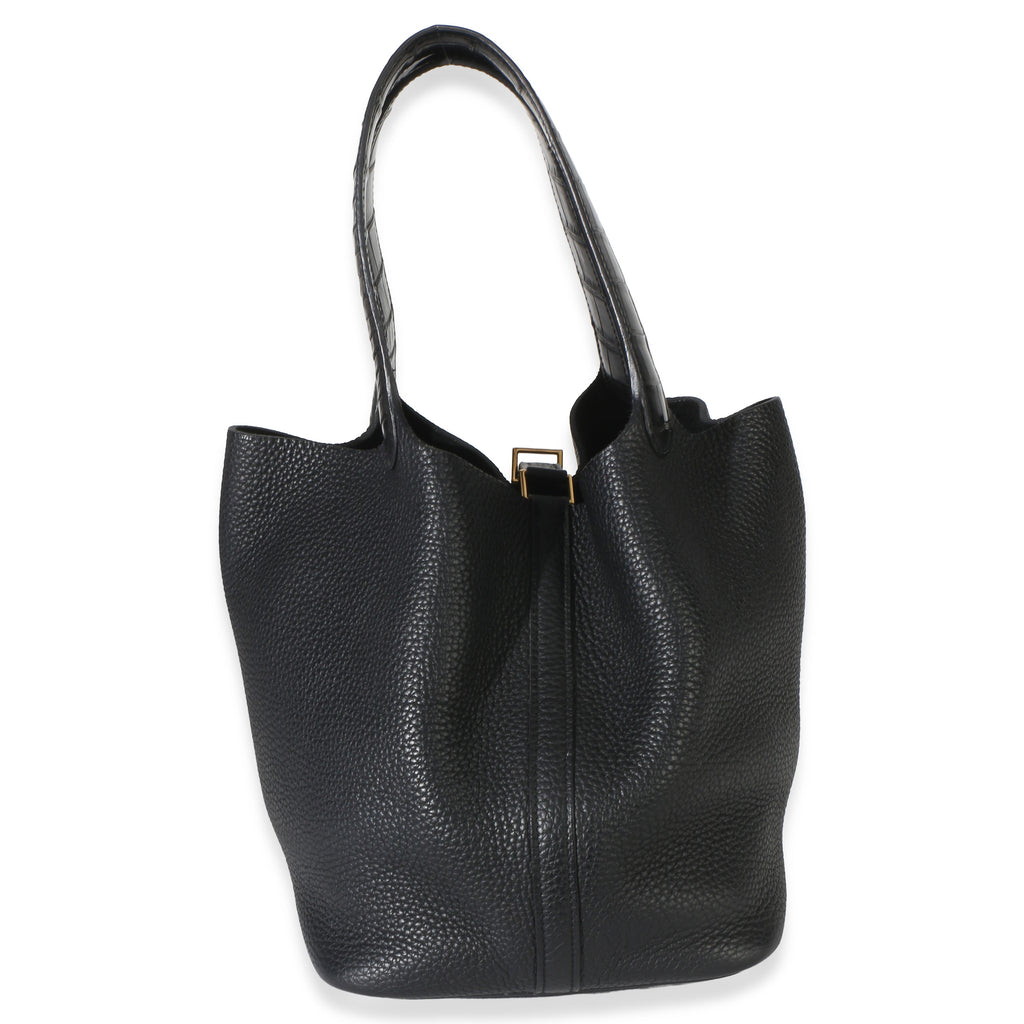 Black Clemence Matte Alligator Touch Picotin Lock 22 GHW