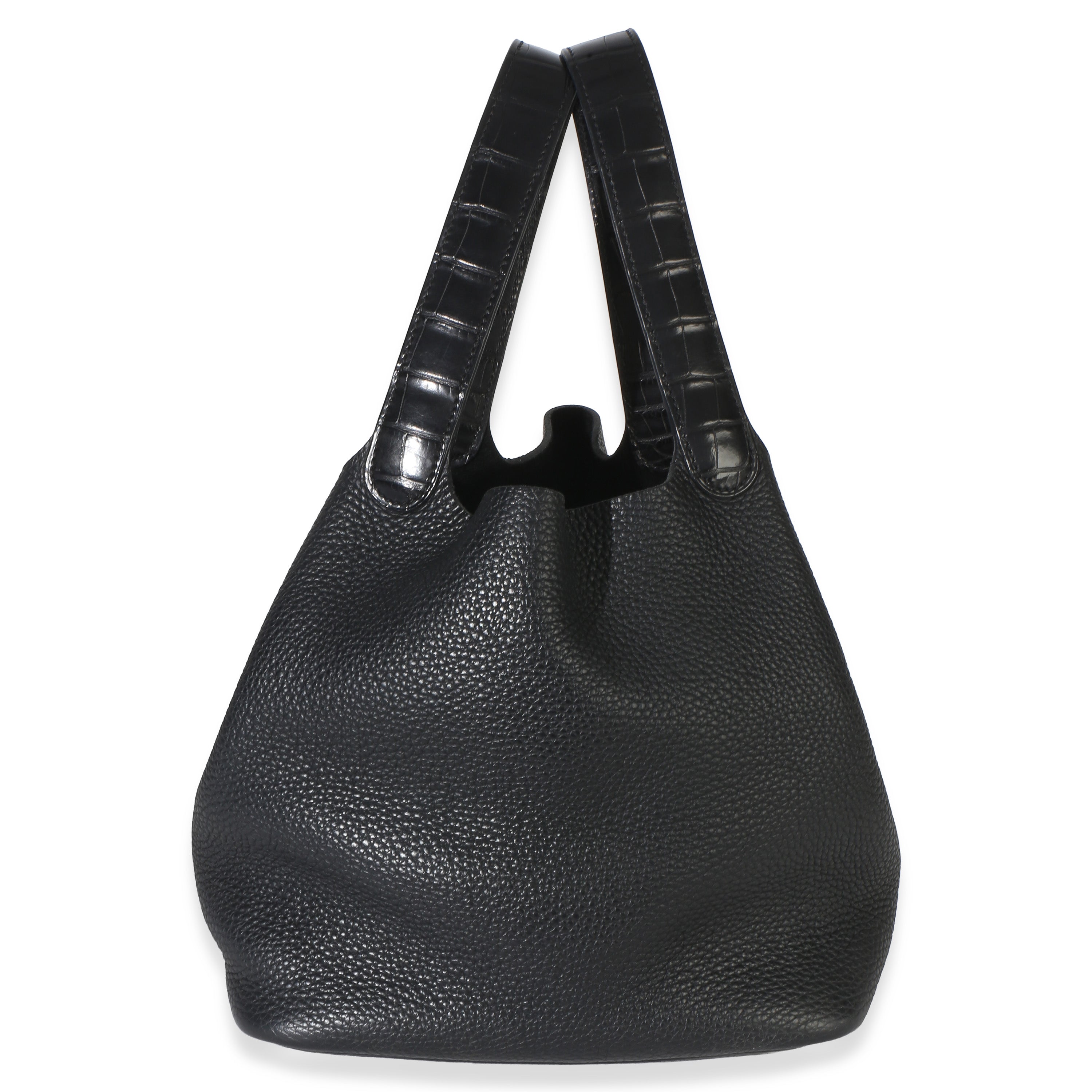 Black Clemence Matte Alligator Touch Picotin Lock 22 GHW