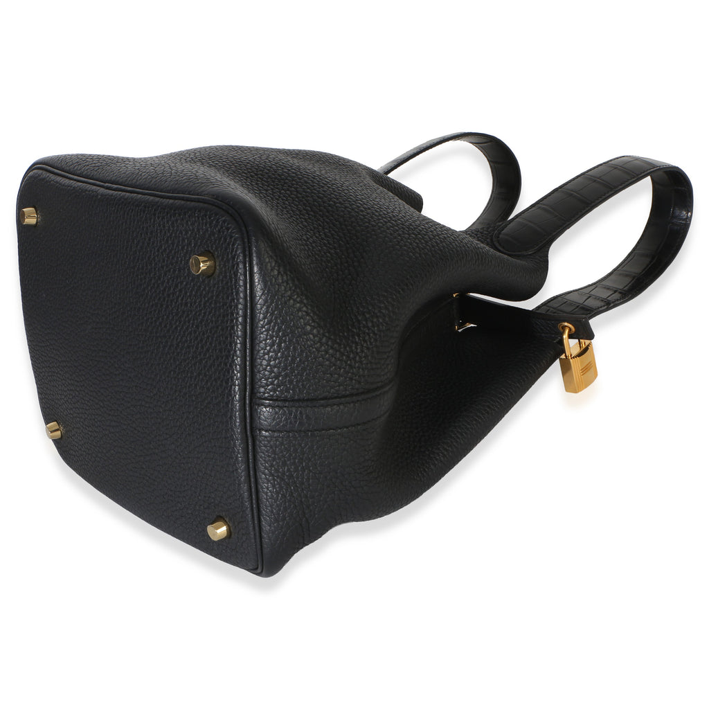 Black Clemence Matte Alligator Touch Picotin Lock 22 GHW