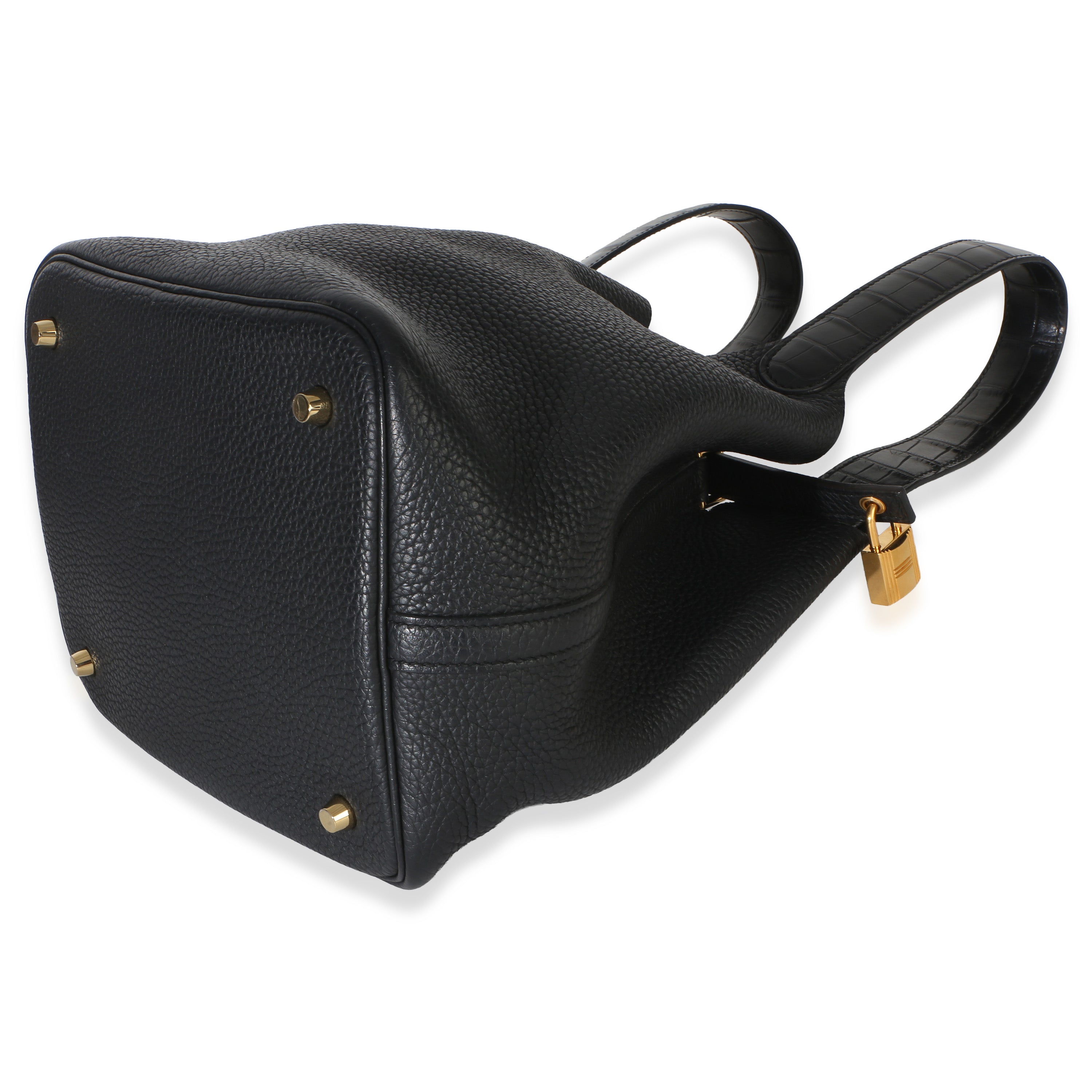 Black Clemence Matte Alligator Touch Picotin Lock 22 GHW