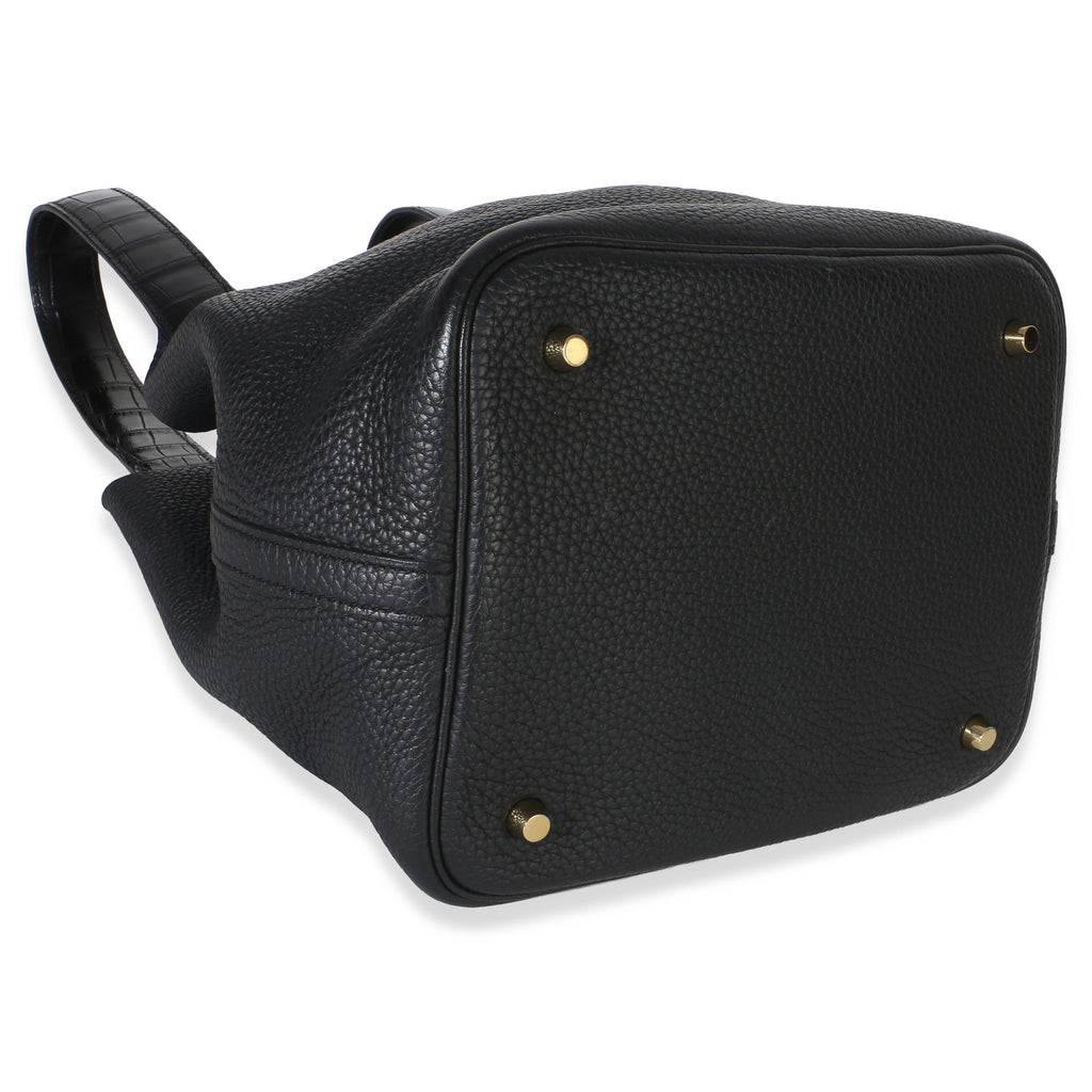 Black Clemence Matte Alligator Touch Picotin Lock 22 GHW