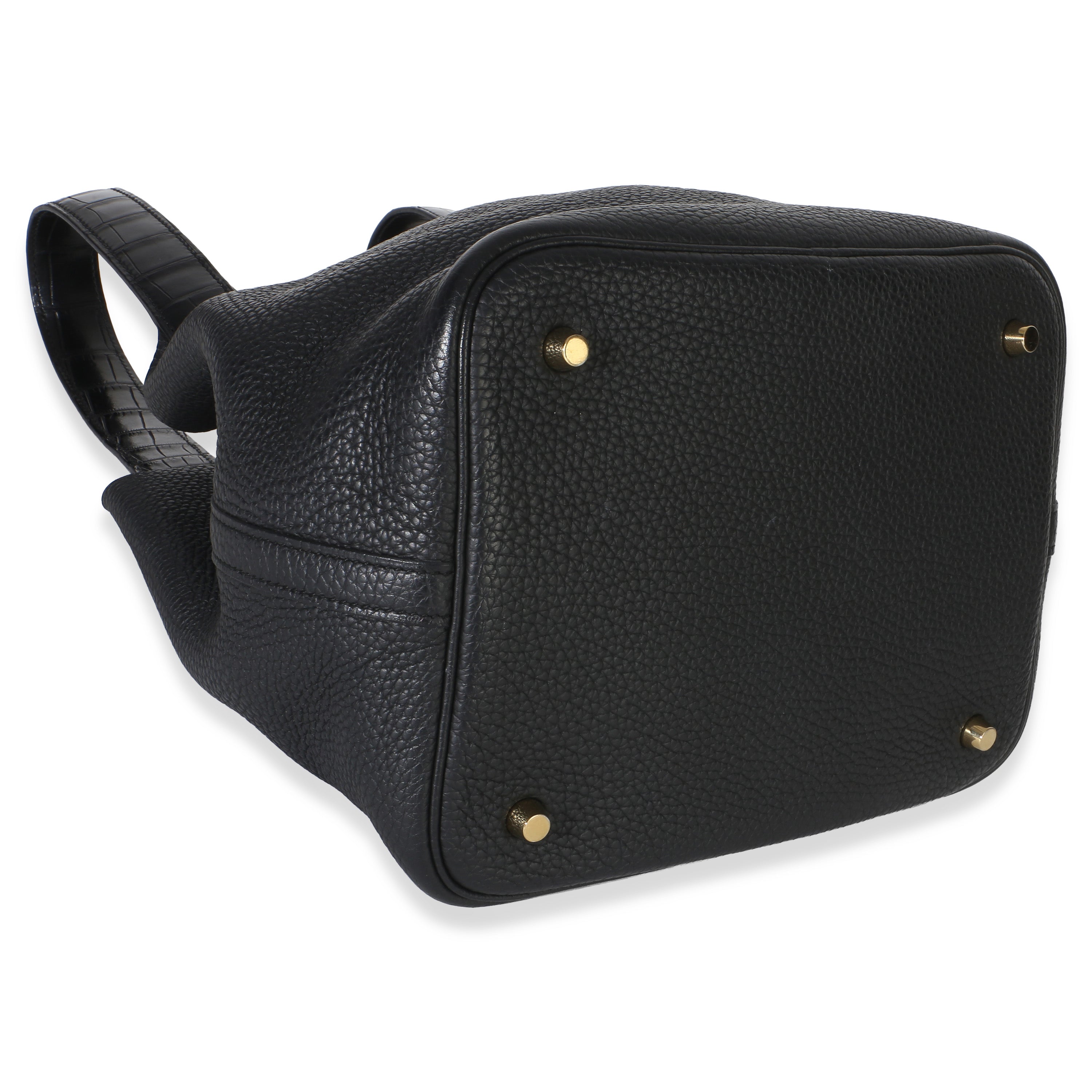 Black Clemence Matte Alligator Touch Picotin Lock 22 GHW