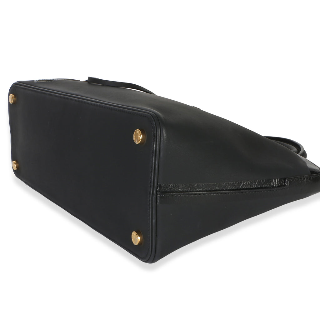 Black Calfskin Obsession Lockit East-West Bag