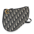 Navy Oblique Canvas Triple Saddle Pouch