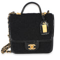 Black Tweed Patent School Memory Mini Top Handle Flap Bag