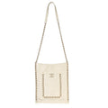 White Quilted Calfskin Small Chain Flat Tote
