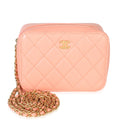 Coral Quilted Lambskin Pearl Crush Camera Vanity Case