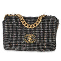 Black Multicolor Tweed Quilted Small Chanel 19 Flap Bag