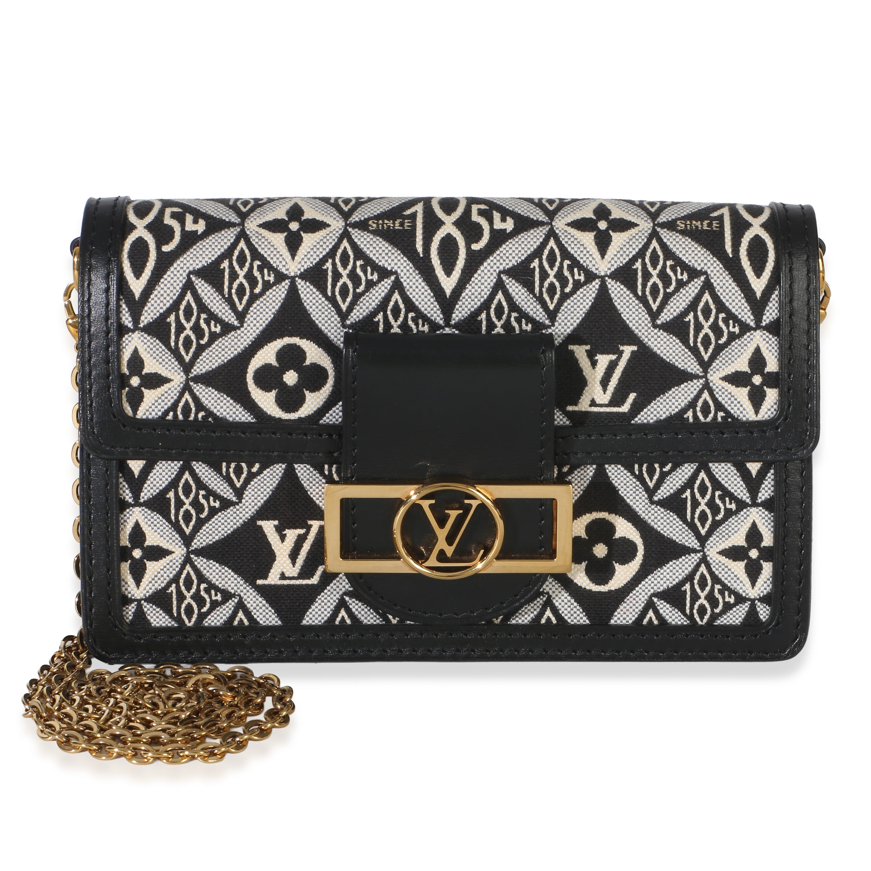Black Blue Jacquard Since 1854 Dauphine Chain Wallet