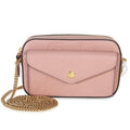 Light Pink Calfskin Debossed GG Super Mini Chain Wallet