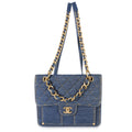 Dark Blue Quilted Denim Double You Backpack