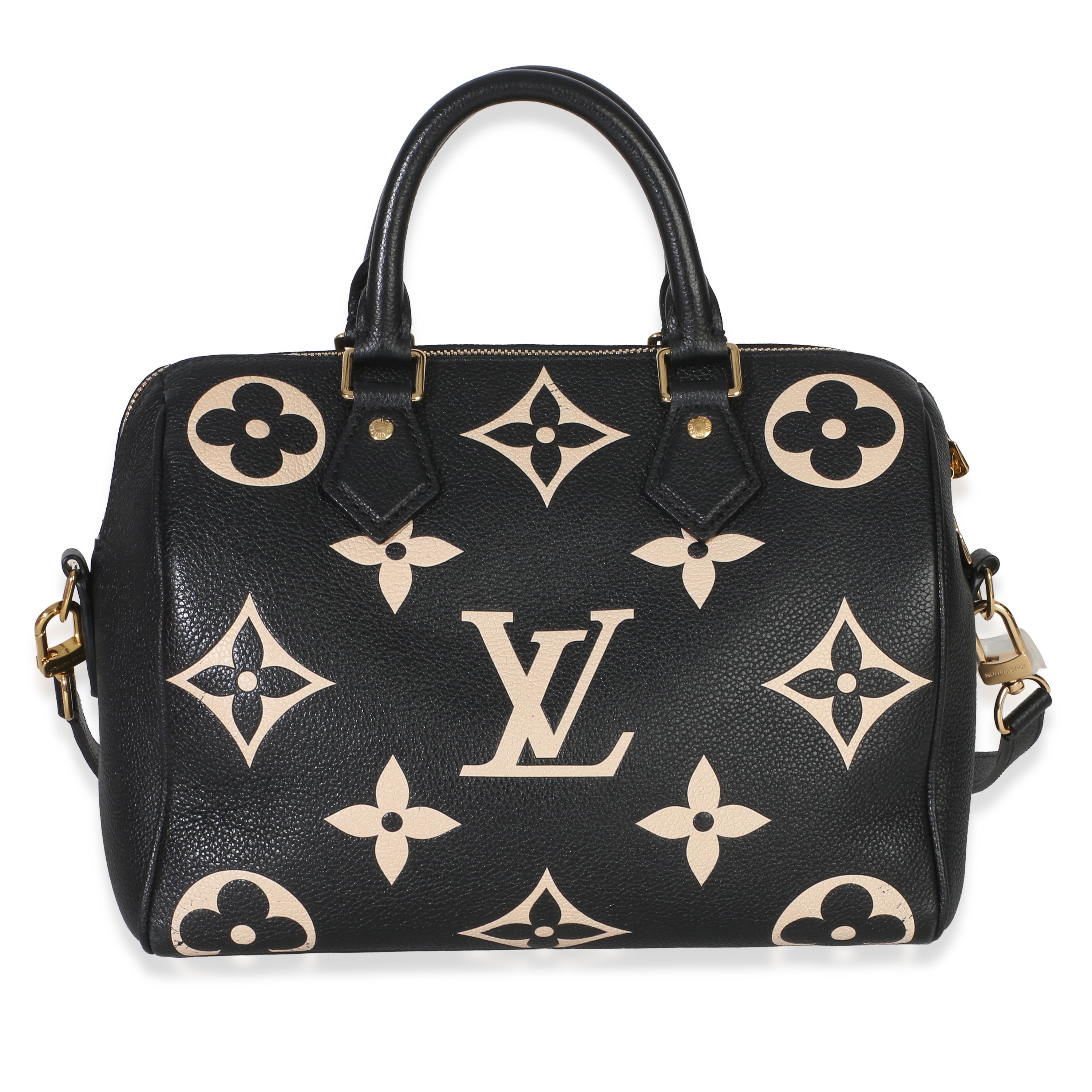 Black Beige Monogram Empreinte Giant Speedy Bandouliere 25