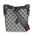 Navy Beige GG Monogram Canvas Mini Bucket Bag