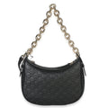 Black Embossed Calfskin GG Arabella Half Moon Shoulder Bag