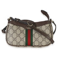 Beige Ebony GG Supreme Monogram Canvas Mini Ophidia Shoulder Bag