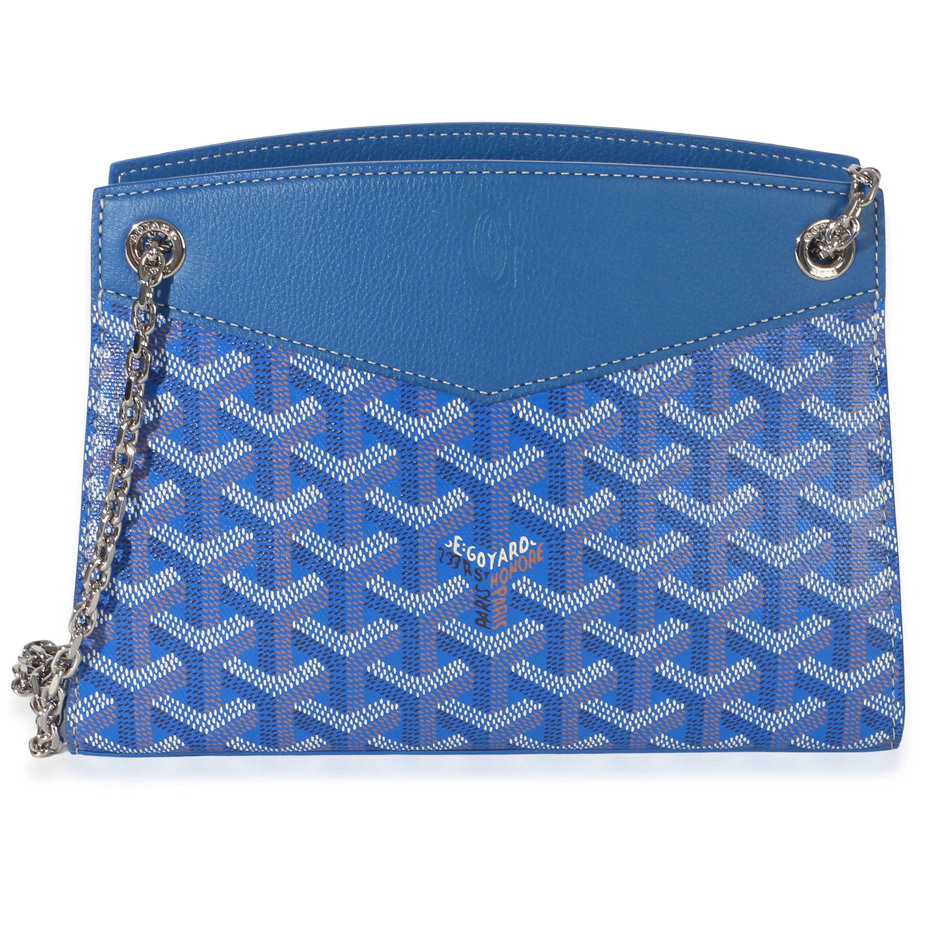 Blue Goyardine Canvas  Mini Rouette Structure
