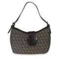 Vintage Dark Brown Zucchino Canvas Vitello Hobo