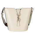 White Tritone Calfskin Ophidia Web Mini Bucket Bag