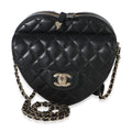 Black Quilted Lambskin CC In Love Heart Bag