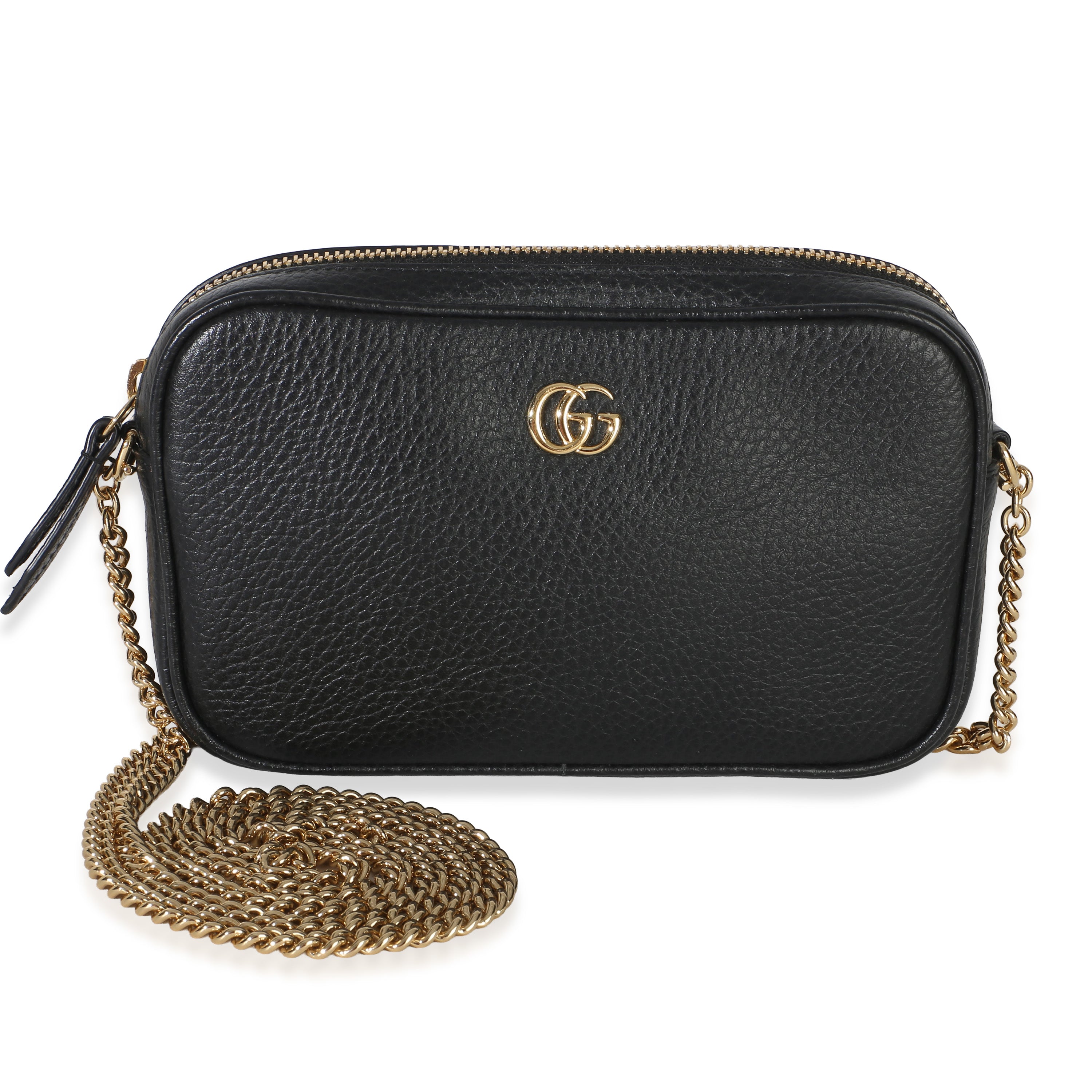 Black Dollar Calfskin Super Mini GG Marmont Chain Shoulder Bag