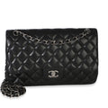 Black Quilted Lambskin Jumbo Double Flap Bag