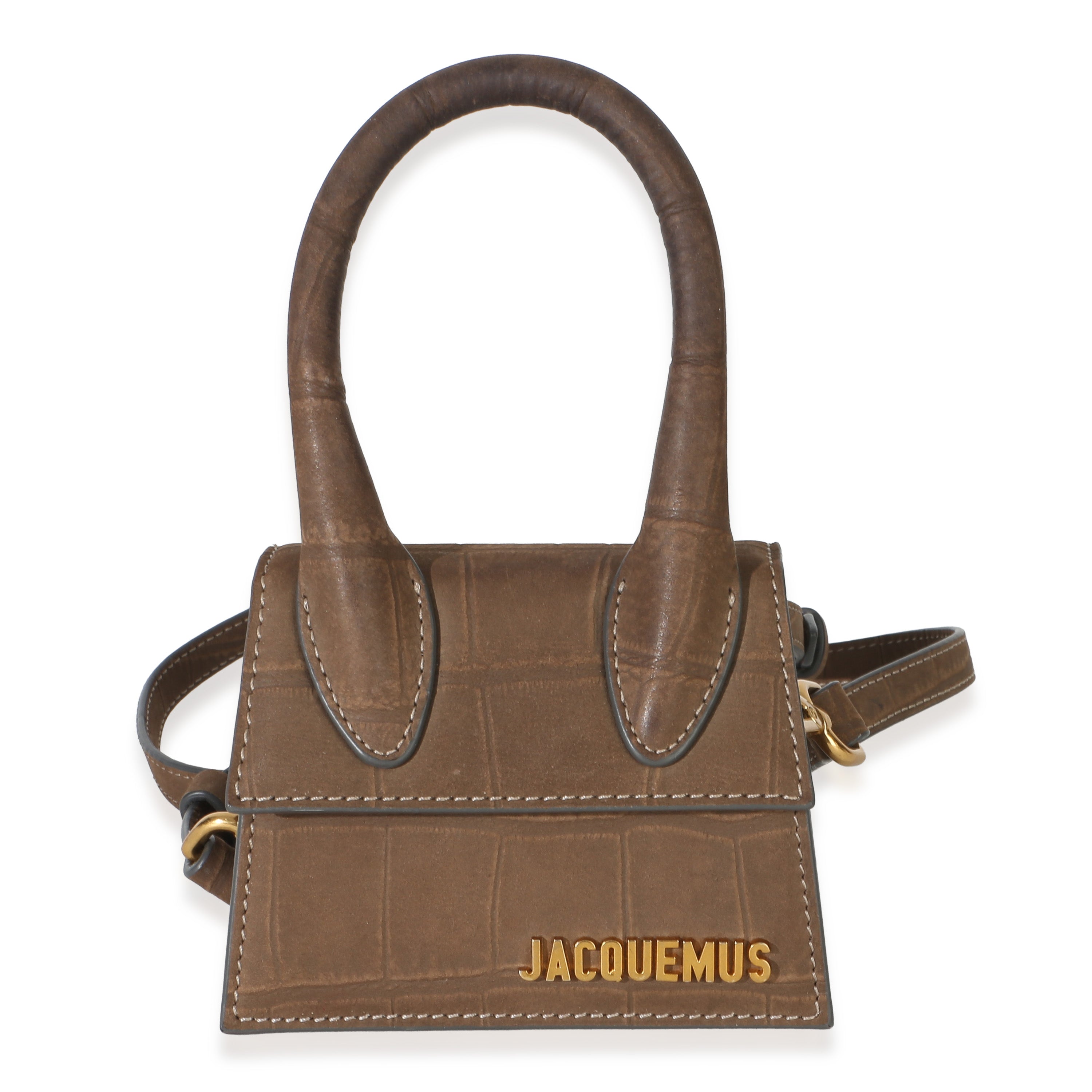 Brown Suede Croc Embossed Le Chiquito