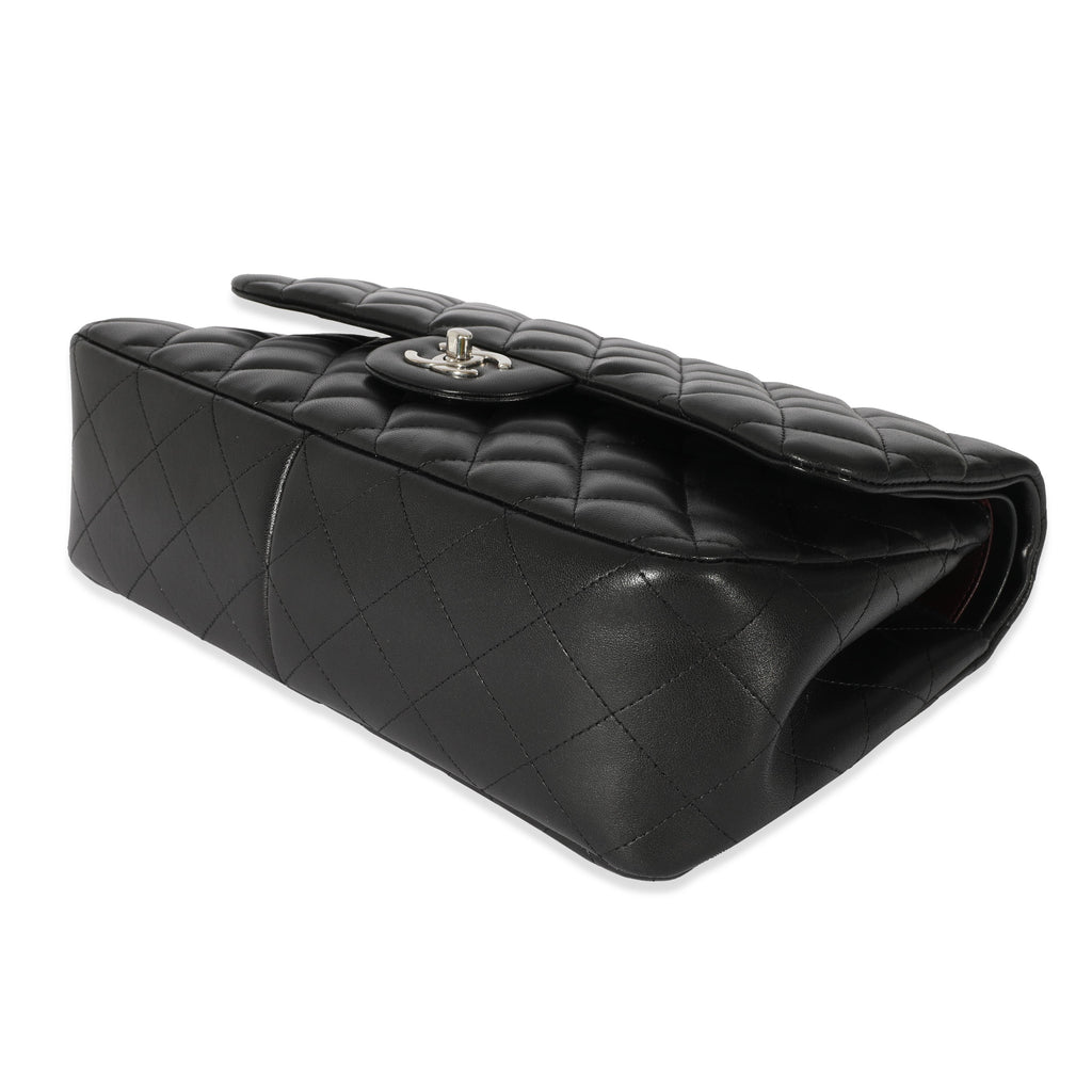 Black Quilted Lambskin Jumbo Classic Double Flap Bag