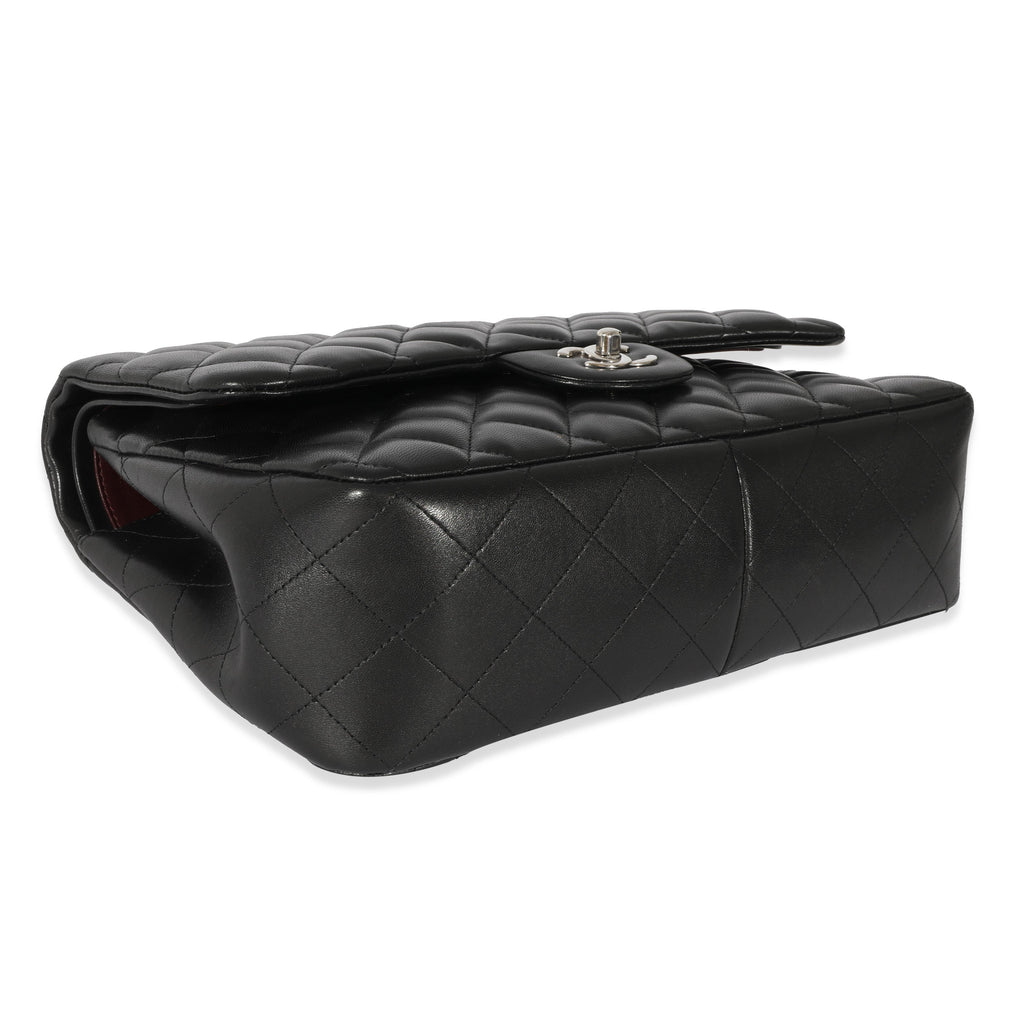 Black Quilted Lambskin Jumbo Classic Double Flap Bag