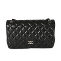 Black Quilted Lambskin Jumbo Classic Double Flap Bag