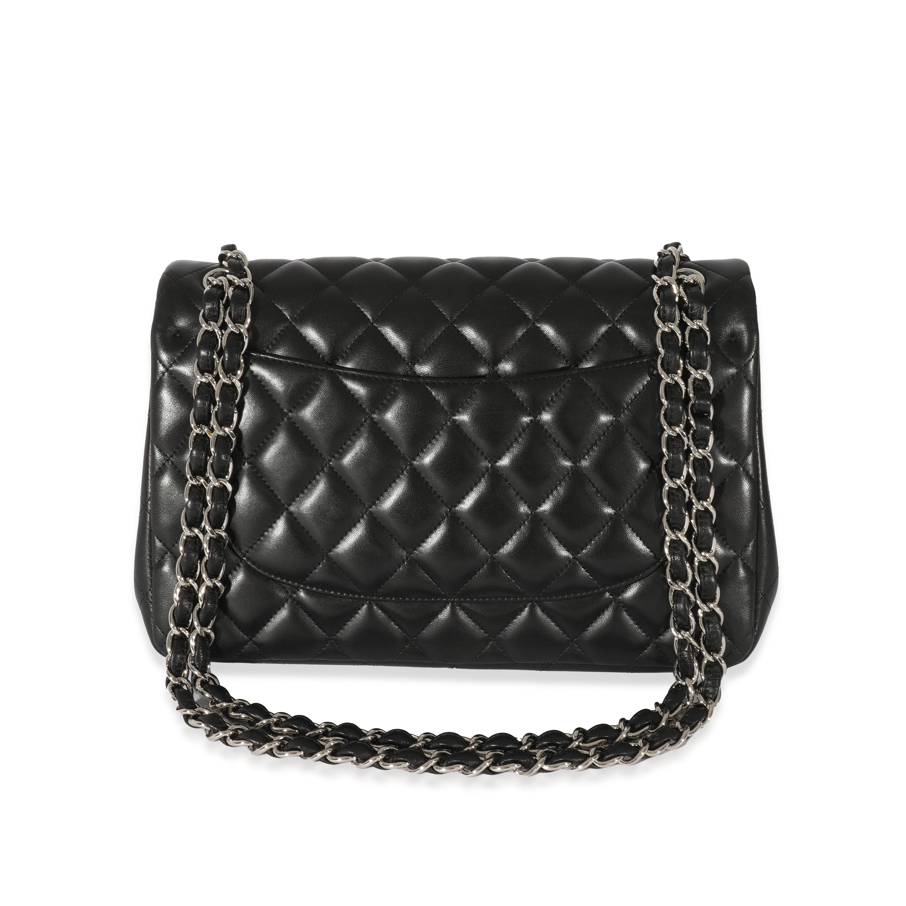 Black Quilted Lambskin Jumbo Classic Double Flap Bag