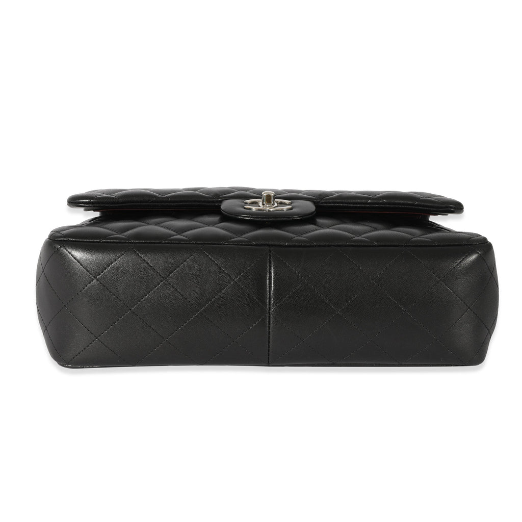 Black Quilted Lambskin Jumbo Classic Double Flap Bag
