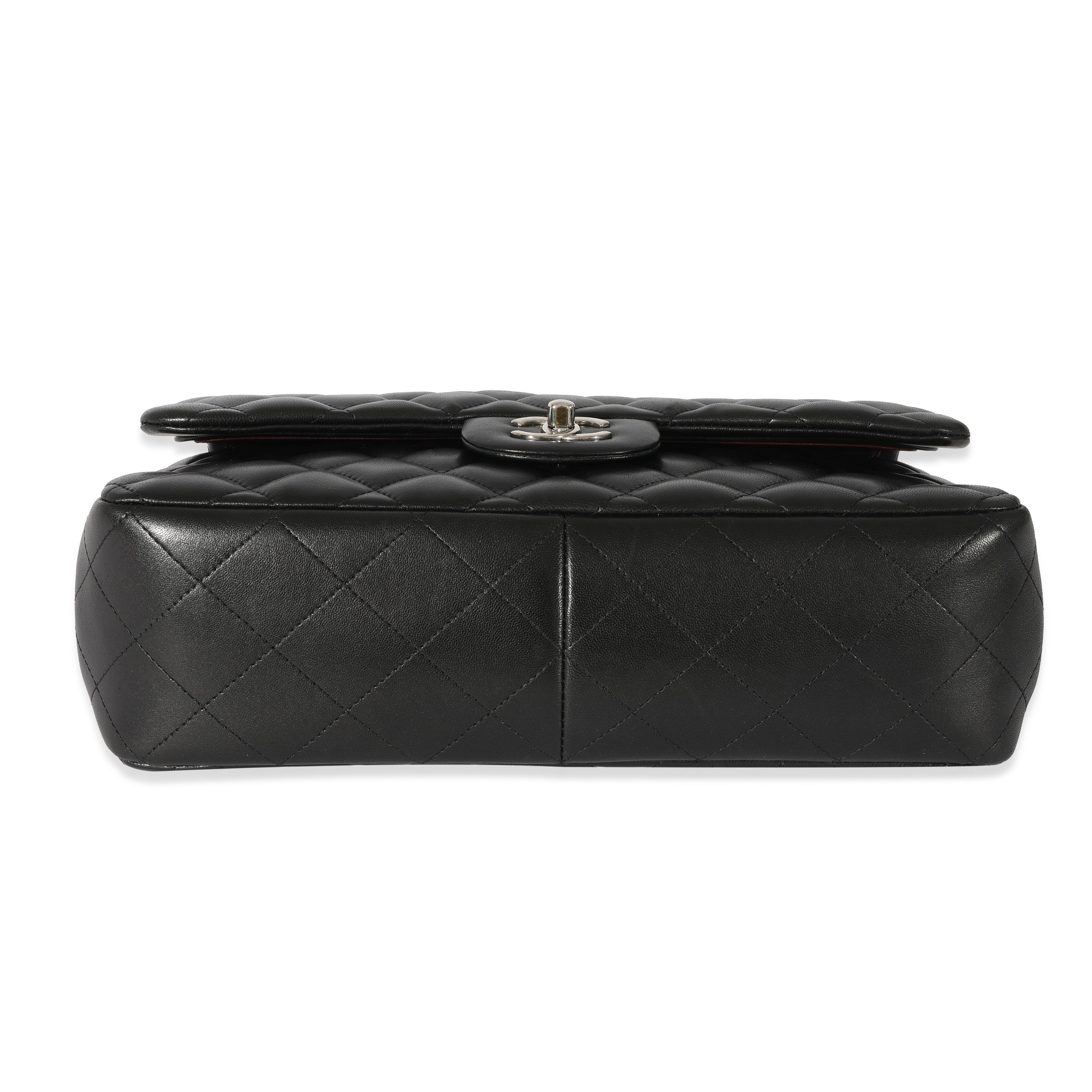 Black Quilted Lambskin Jumbo Classic Double Flap Bag