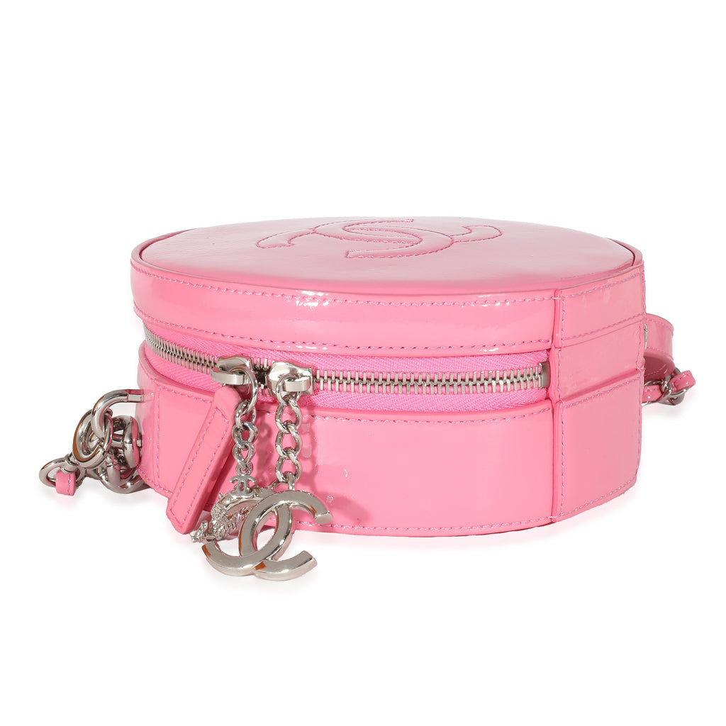 Pink Glazed Calfskin Round As Earth Bag