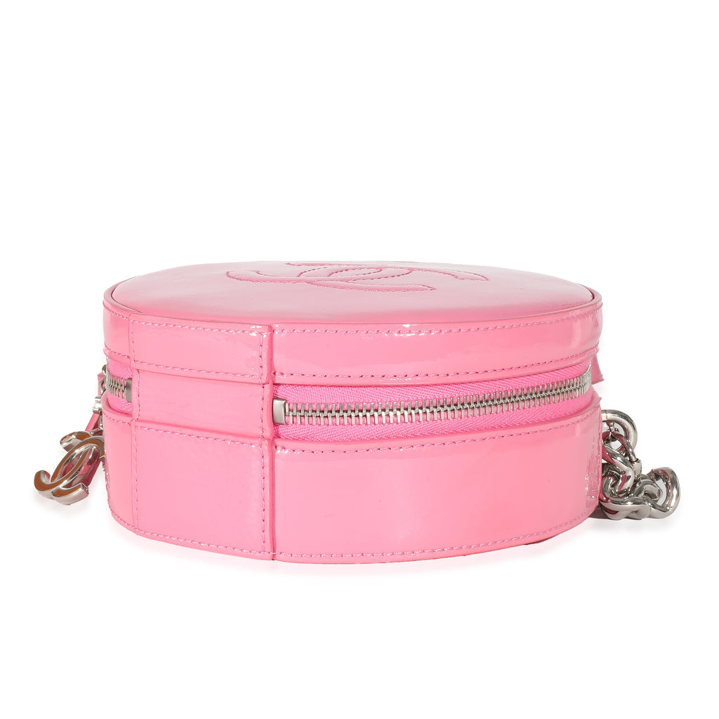 Pink Glazed Calfskin Round As Earth Bag
