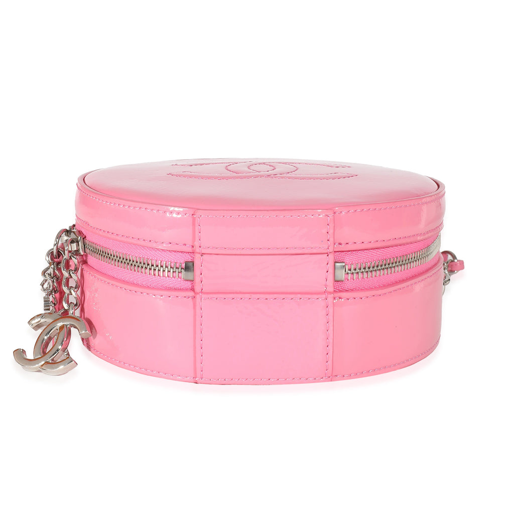 Pink Glazed Calfskin Round As Earth Bag
