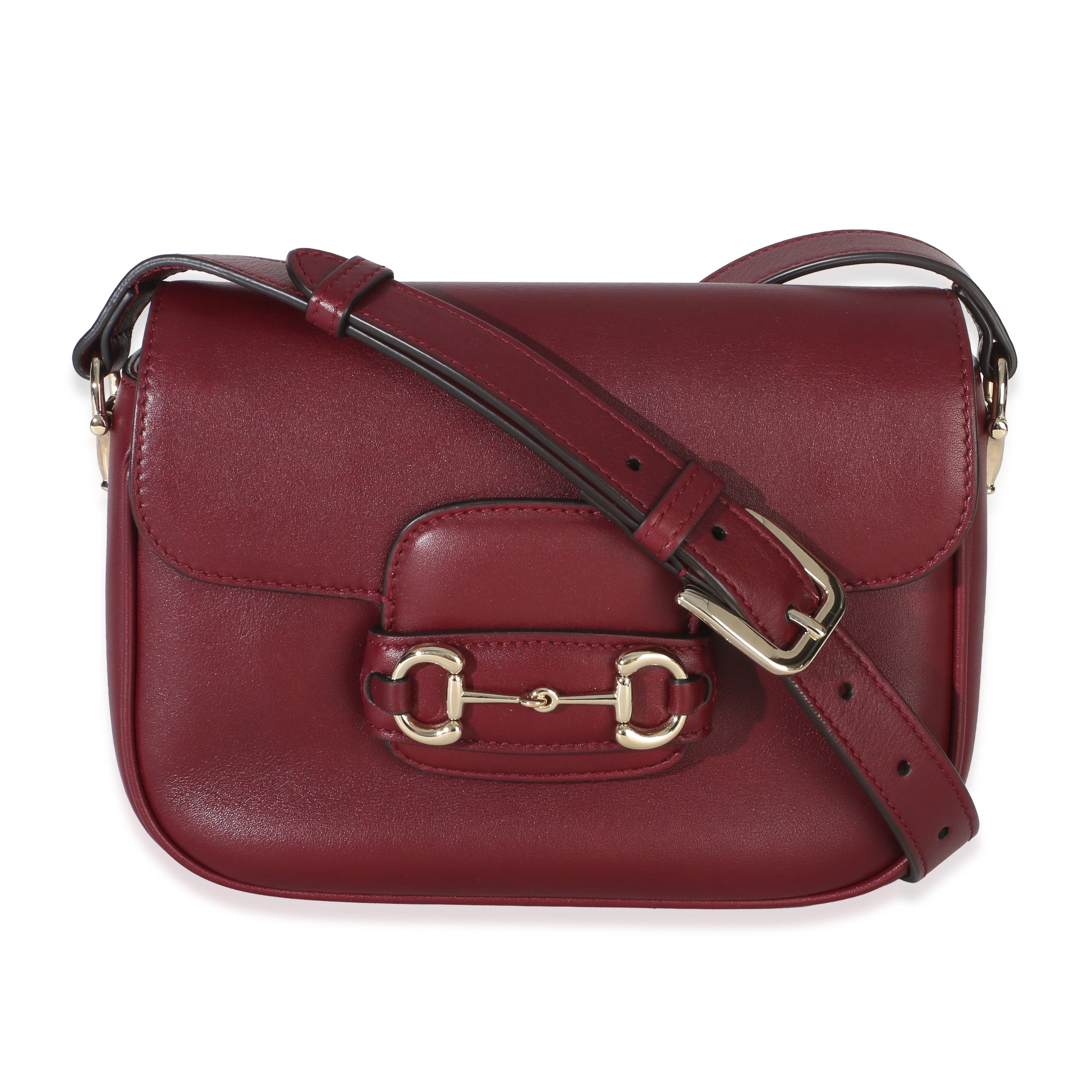 Red Soft Calfskin Horsebit 1955 Small Shoulder Bag