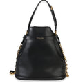 Black Calfskin CD Embossed Large Cest Chain Bucket Bag