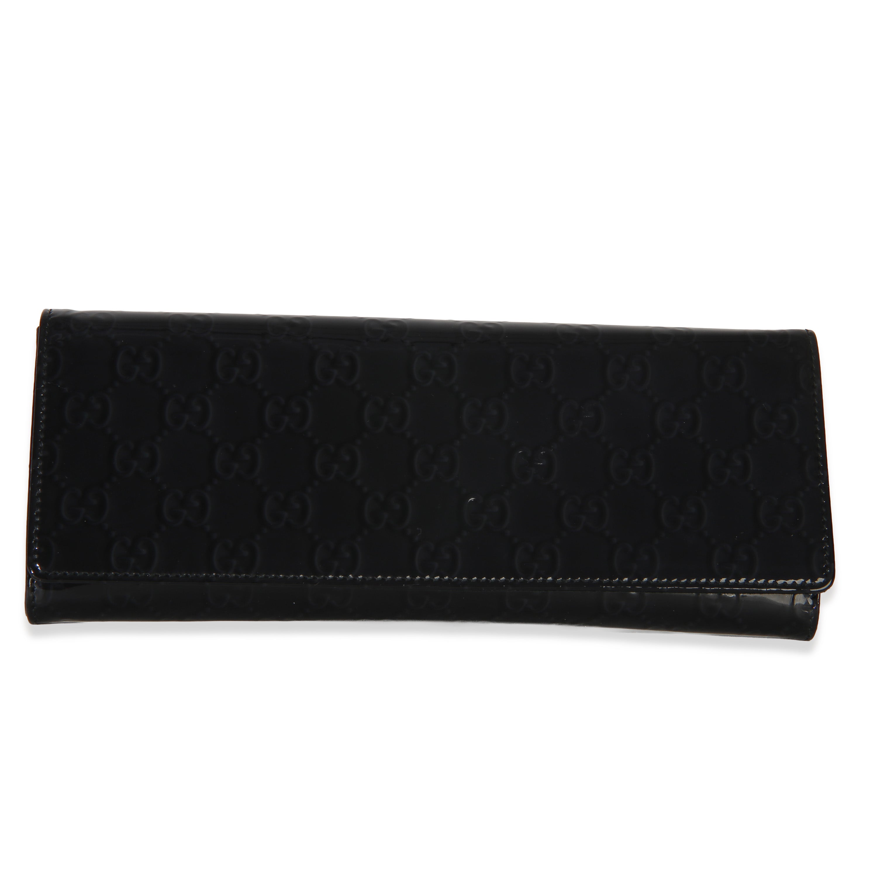 Black Microguccissima Patent Broadway Clutch