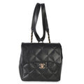 Black Quilted Lambskin CC Easy Carry Backpack