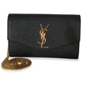 Black Grain de Poudre Uptown Chain Wallet