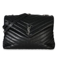 Black Matelassé Calfskin Large Loulou Bag