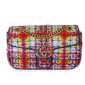 Purple Multicolor Tweed Small Marmont Shoulder Bag