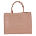 Light Pink Embossed Calfskin Medium Book Tote