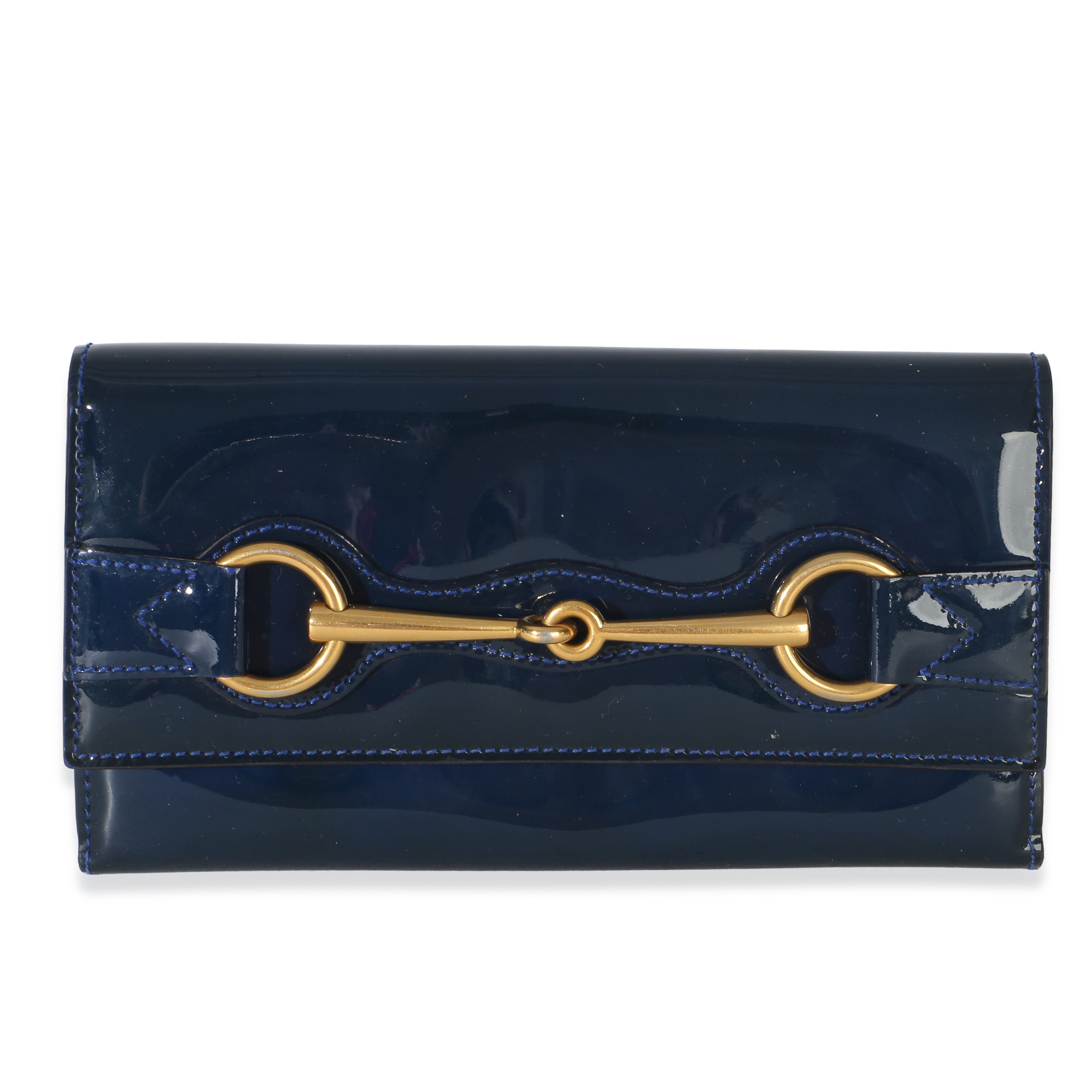 Blue Patent Small Horsebit Clutch